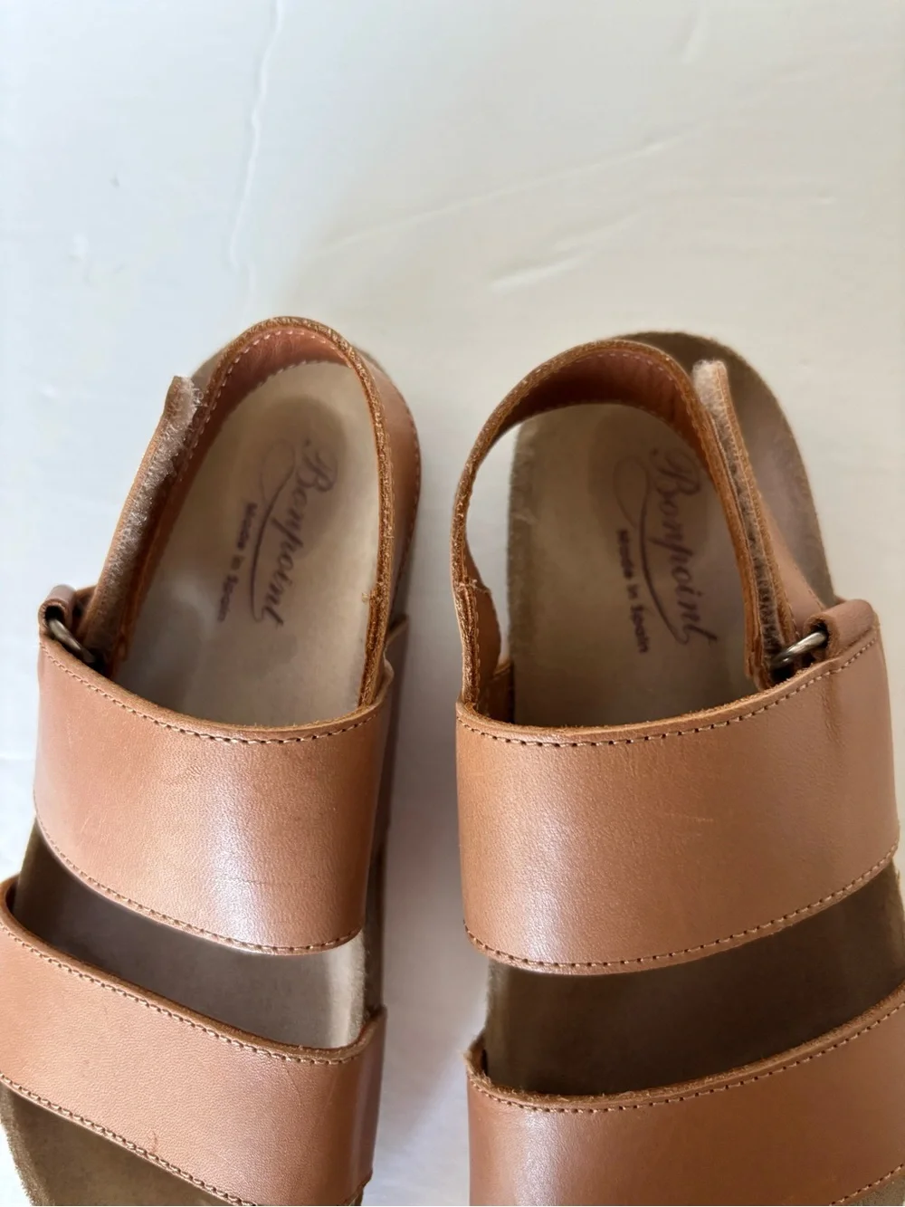Bonpoint Tan Leather Double-Strap Kids Sandals